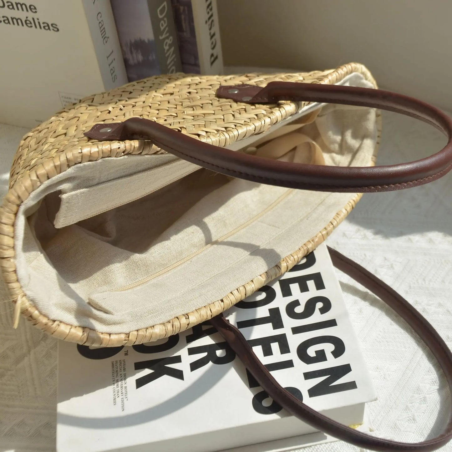 Geflochtene Strohtasche Damen Marktkorb – SunWeave