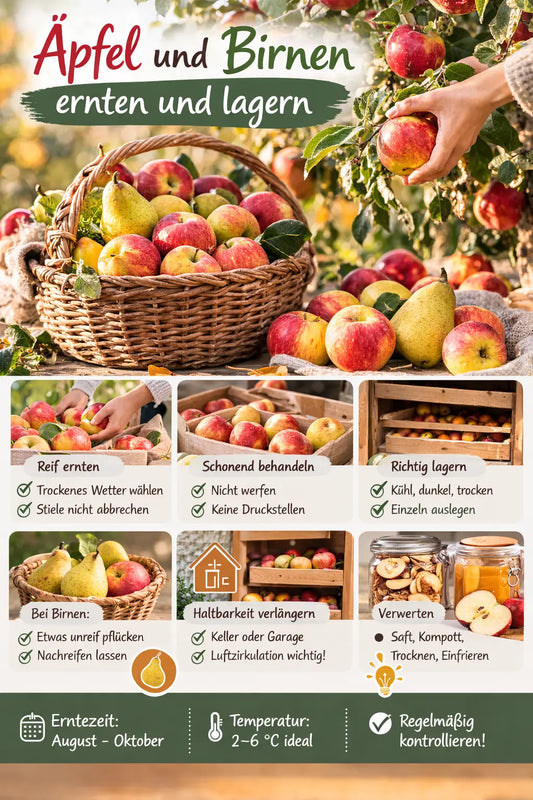 Äpfel und Birnen ernten und lagern?