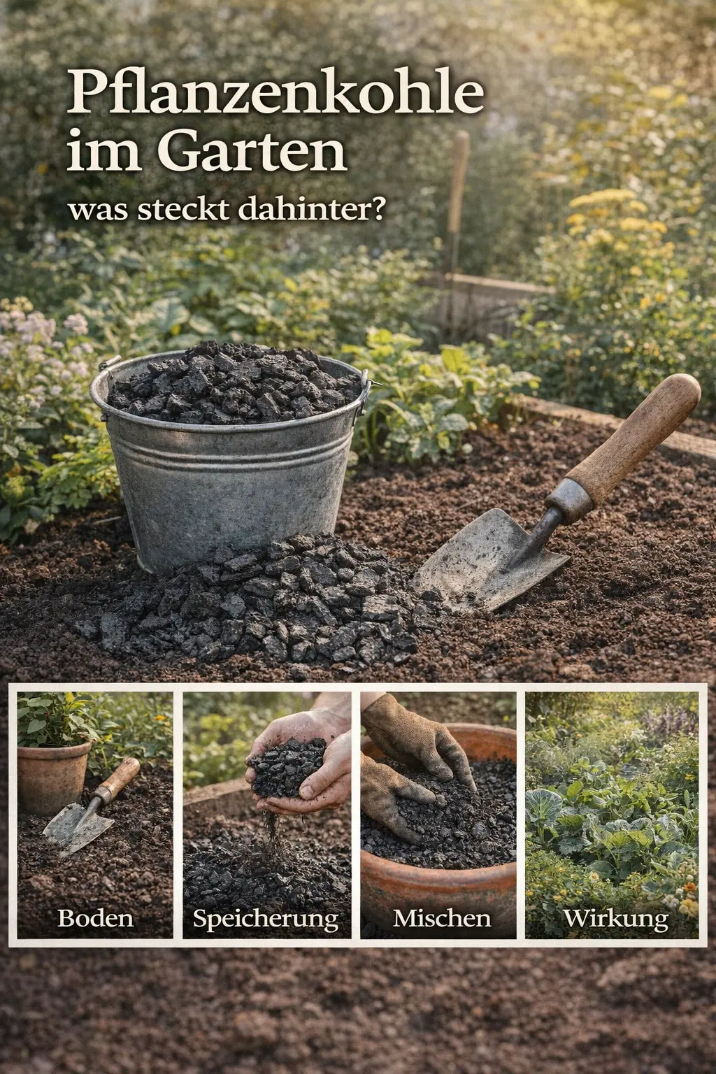 Pflanzenkohle im Garten – Anwendung, Speicherung und Wirkung auf Boden und Pflanzen einfach erklärt