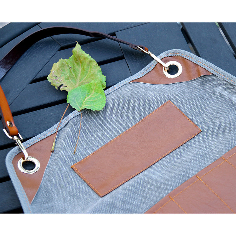 Gartenschürze Canvas mit Taschen für Gartenarbeit und Werkzeug