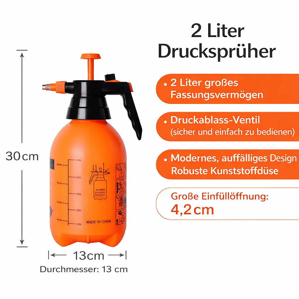 Drucksprühflasche 2 und 3 Liter für Garten Balkon und Pflanzen