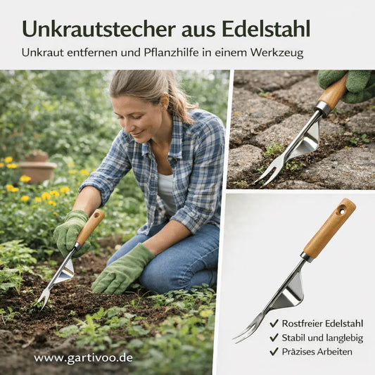 Unkrautstecher für Beet und Fugen aus Edelstahl