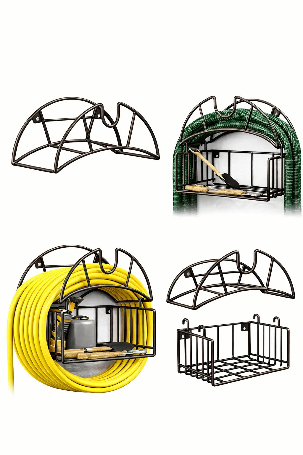 Gartenschlauch Wandhalter Set 2-teilig für Balkon und Garten