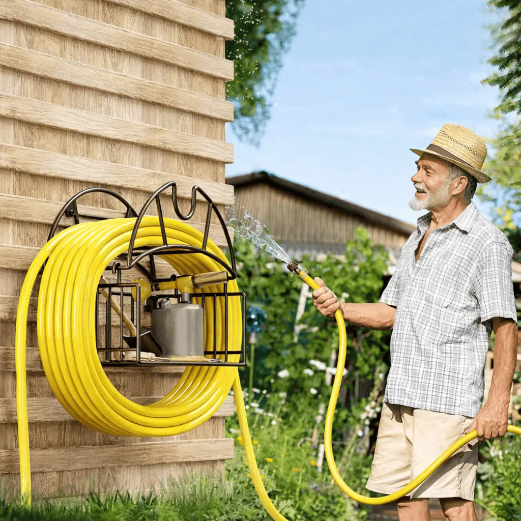 Gartenschlauch Wandhalter Set 2-teilig für Balkon und Garten
