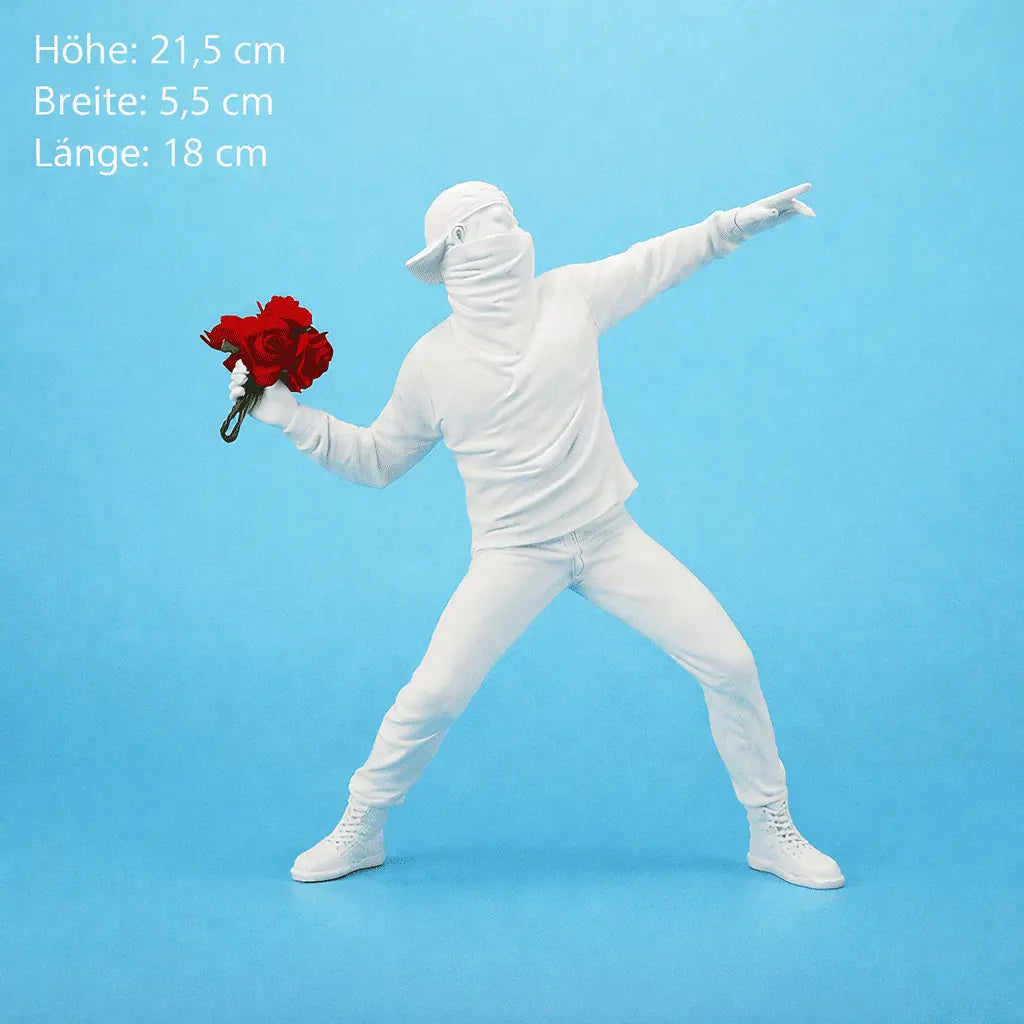 Resinfigur mit Blumenwurf kreative Gartendeko für Außenbereich