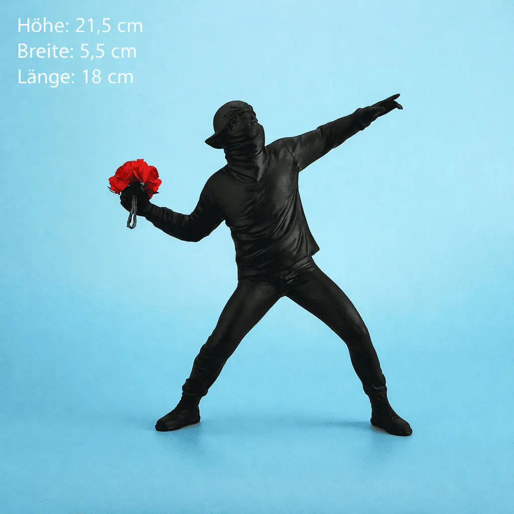 Resinfigur mit Blumenwurf kreative Gartendeko für Außenbereich