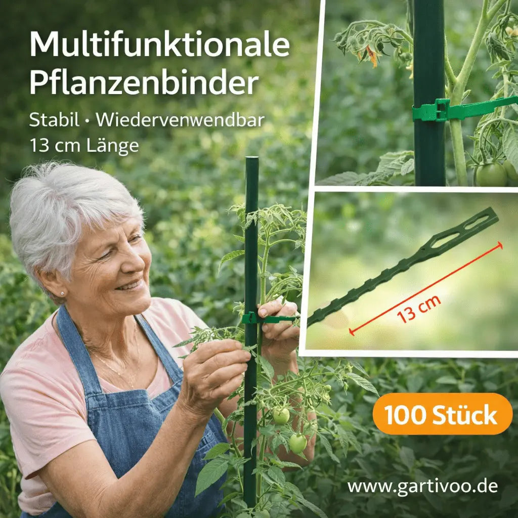 Wiederverwendbare Pflanzenbinder 13 cm für Tomaten und Stauden