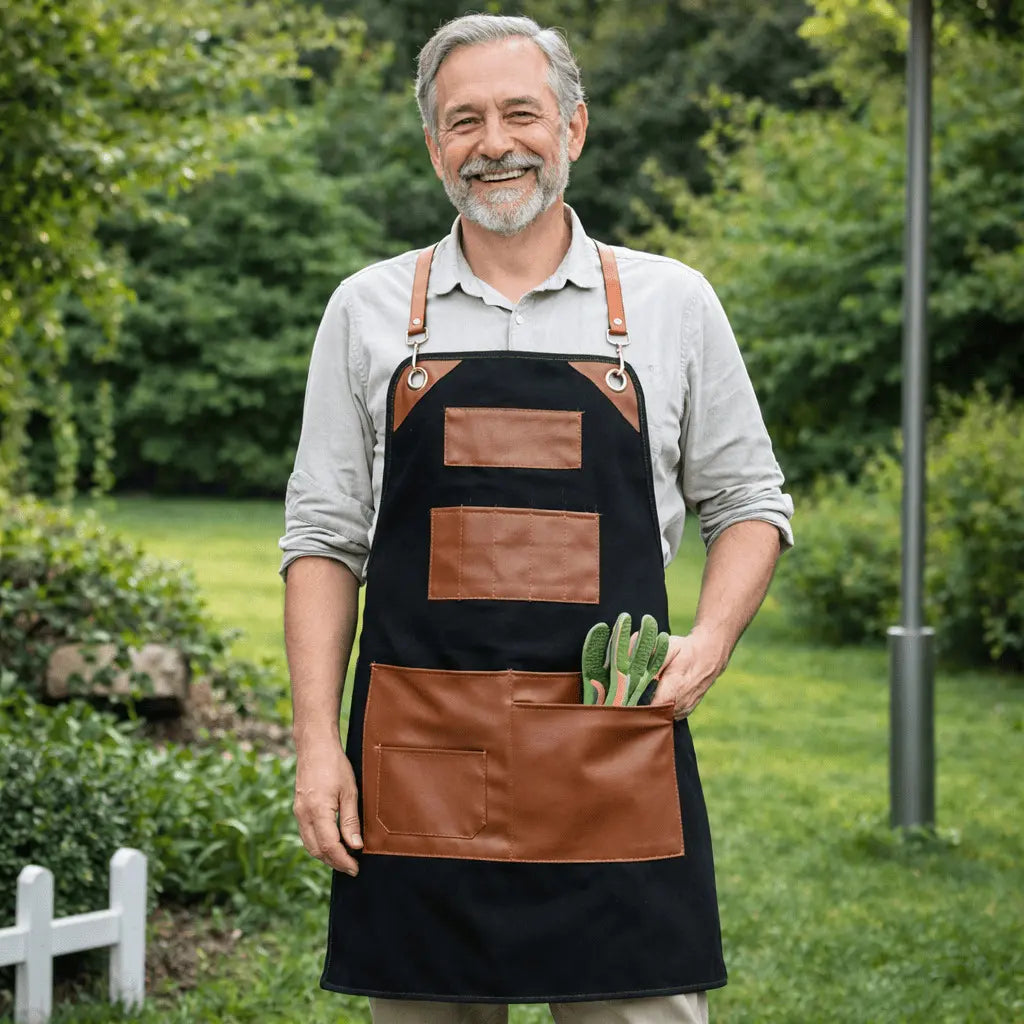 Gartenschürze Canvas mit Taschen für Gartenarbeit und Werkzeug