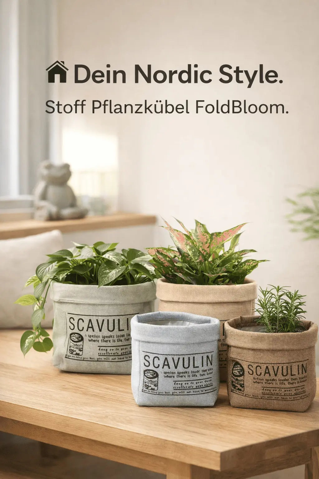 Stoff Pflanzkübel Nordic faltbar für Balkon und Terrasse