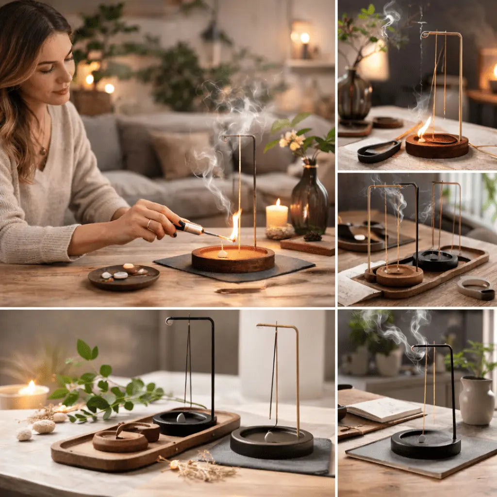 Räucherstäbchenhalter Zen Holz 25 cm für Wohnzimmer und Deko