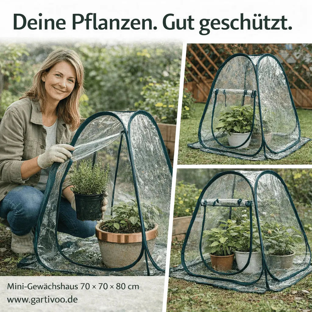 Faltbares Mini Gewächshaus für Balkon und Garten mit Reißverschluss