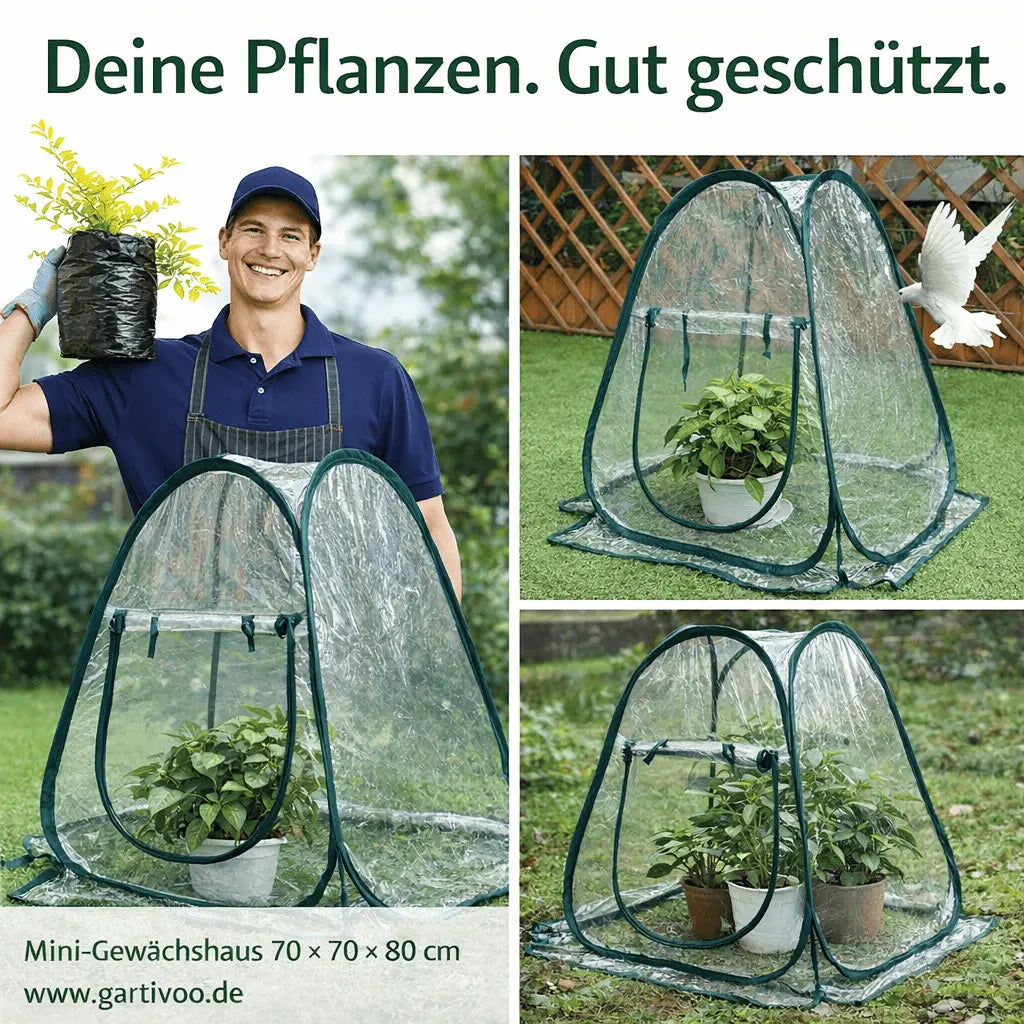 Faltbares Mini Gewächshaus für Balkon und Garten mit Reißverschluss