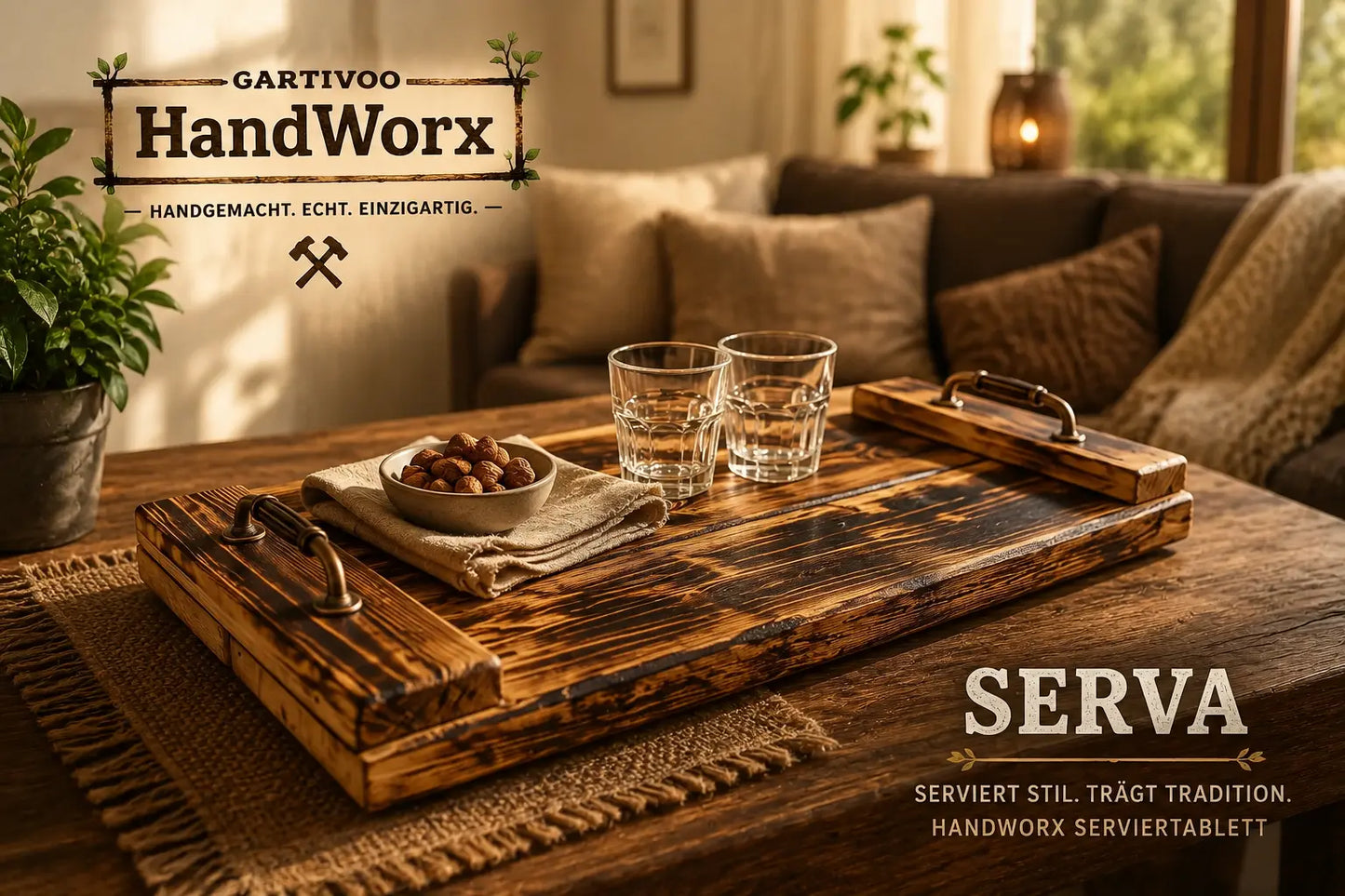 Servierbrett Palettenholz rustikal – Serva
