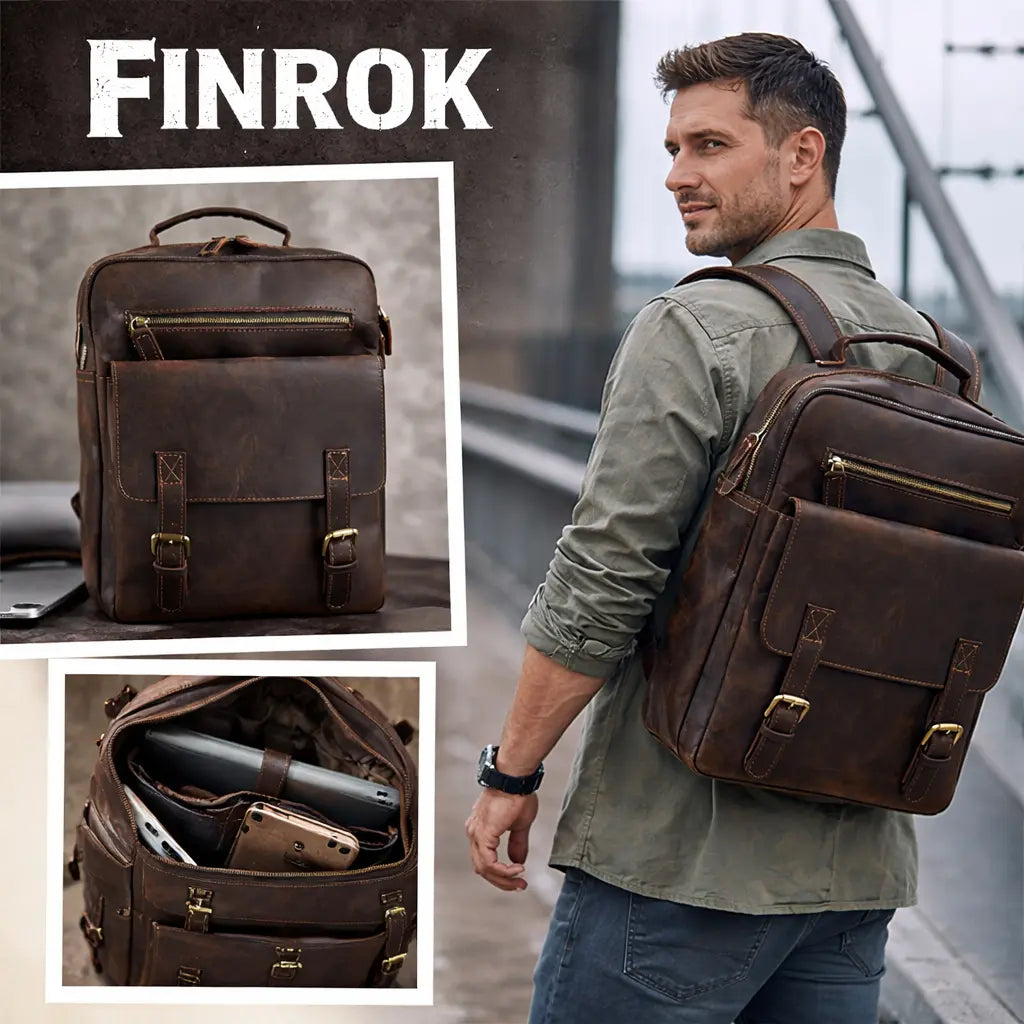 Leder Rucksack Vintage 15 Zoll – Finrok