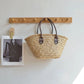 Geflochtene Strohtasche Damen Marktkorb – SunWeave